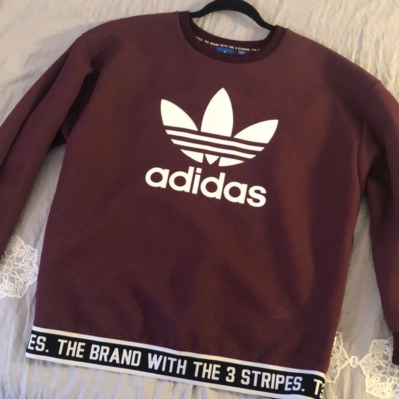 maroon adidas crew neck